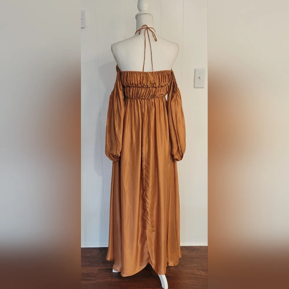 Krakatoa Terracotta Bemberg Maxi Dress - Picture 6 of 10